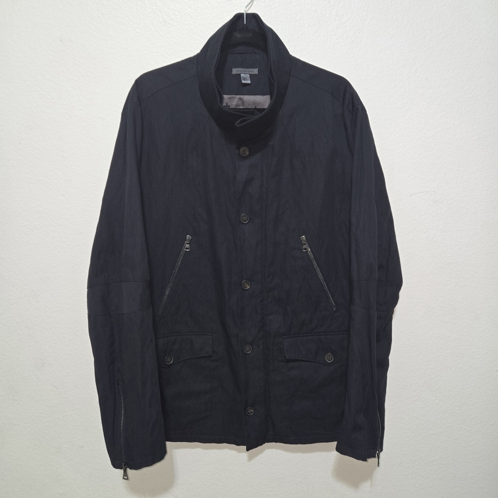 JOHN VARVATOS Mens Dark Navy Blue Utility Field Jacket Sz EU 52 / US 42 (Large) - Picture 2 of 16